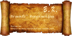 Brankó Konstantina névjegykártya